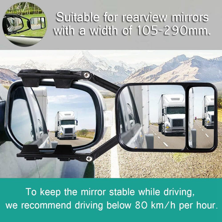 TOTMOX Anhänger-Abschleppspiegel, 1 Stück, verstellbarer Verlängerungsspiegel für Autoanhänger, Wohn