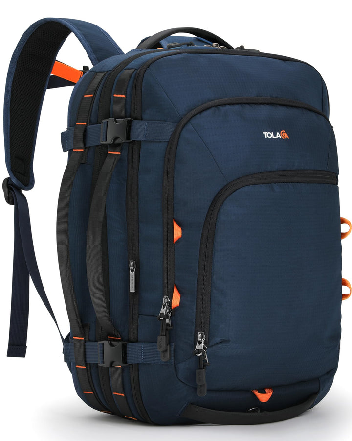 Tolaccea Reiserucksack, Handgepäck Flugzeug, TSA Freundlich Handgepäck Rucksack 35L-45L, Travel Back