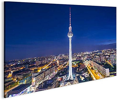 islandburner Bild Bilder auf Leinwand Berlin Alexanderplatz Fernsehturm 1p XXL Poster Leinwandbild W