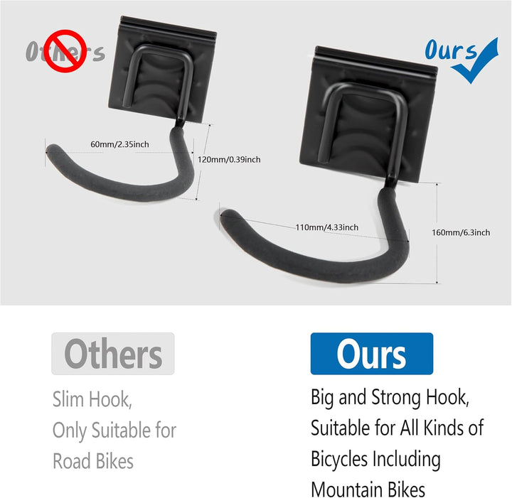 Sinoer Bike Wall Rack Bike Storage Wandhalterung für 4 Fahrräder + 3 Helme Werkzeugaufbewahrungshake