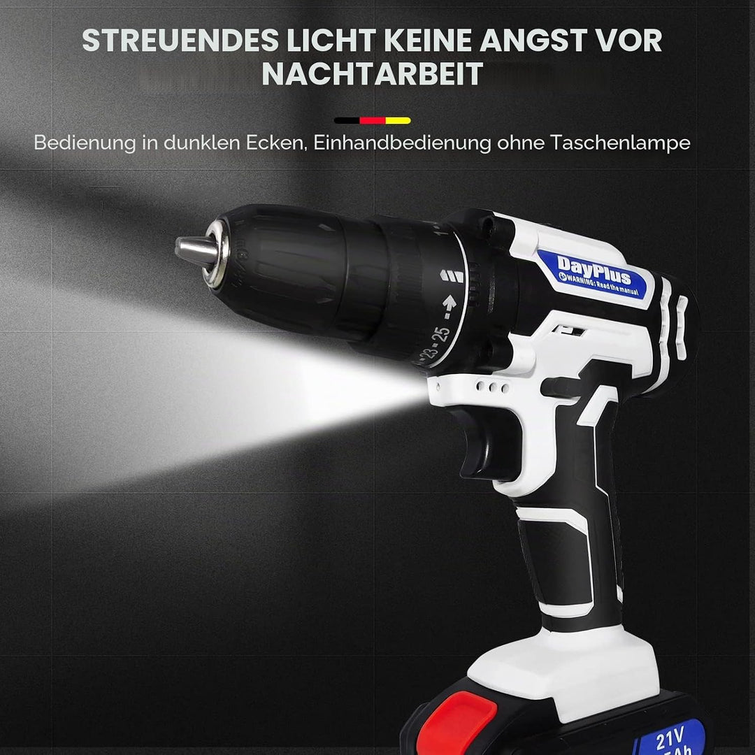 Akku-Bohrer-Set-Schlagbohrer-Schlagbohrer 21V mit Akku-Schnellladegerät, 1x 1500mAh Lithium-Ionen-Ba