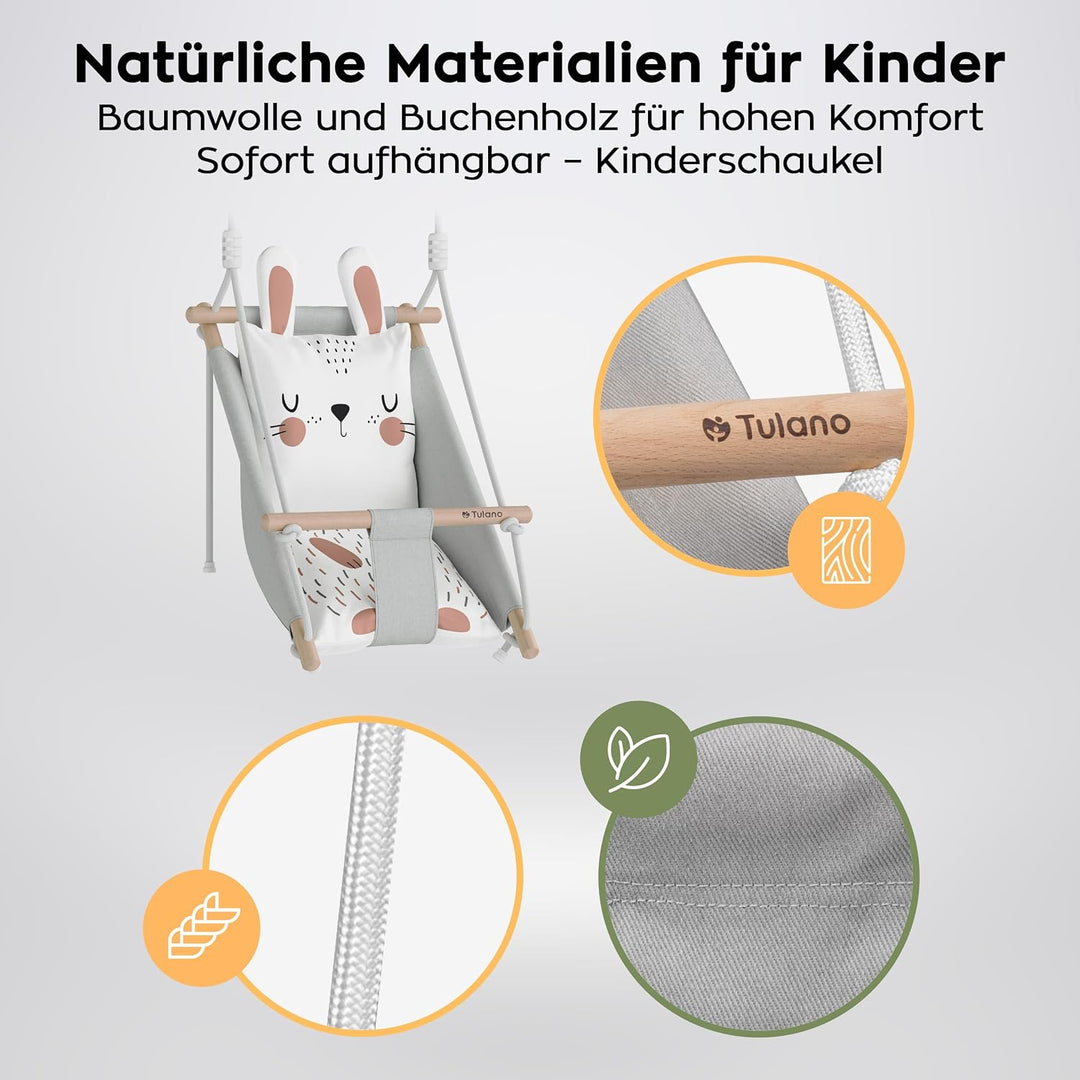 Tulano Hop 45 3in1 Babyschaukel – Mitwachsend durch Sitz - 6–36 Monate | Flexibel zum Sitzen und Zur