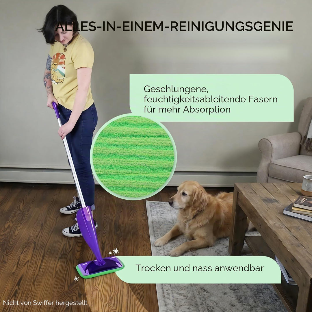 Turbo Microfiber Bodenwischer Ersatzbezug - 2 Stück Mikrofaser Ersatzbezüge für 30cm Wischmopp und S