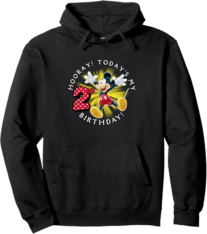 Disney Mickey Mouse Birthday Hooray It's My 2nd Birthday Pullover Hoodie