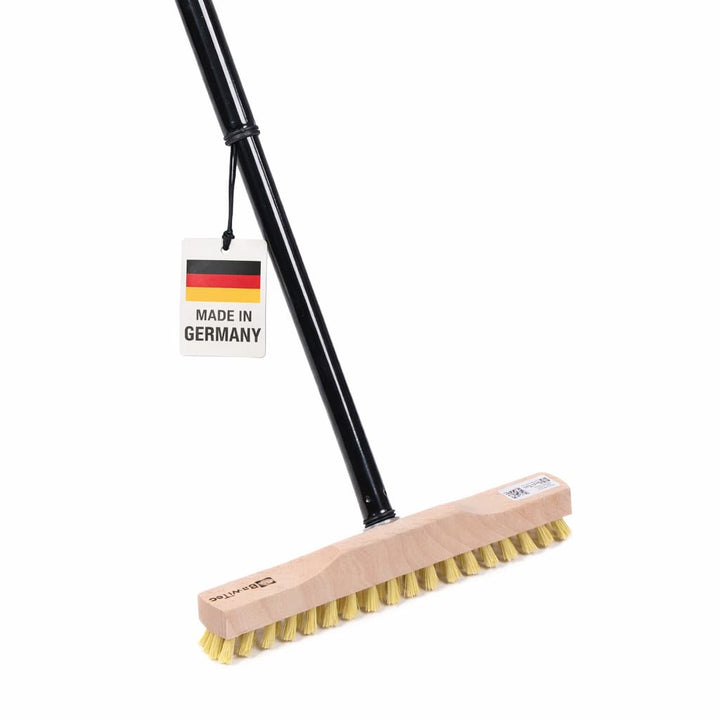 BawiTec Schrubber, Rheinischer Wischer, 28cm Breit/Lang, mit Stiel, Metall-Teleskopstiel, Bodenschru