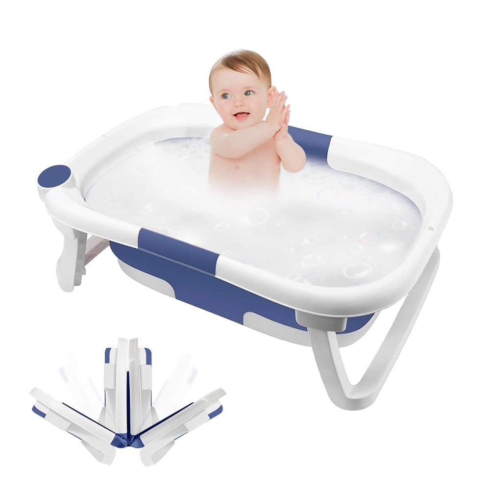Faltbare Babybadewanne mit rutschfesten Füssen, tragbar, Kunststoff, Babybadewanne, für Neugeborene,