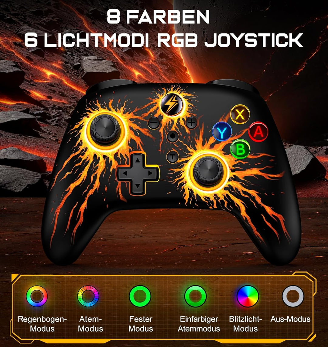 Switch Controller-Wireless Switch Pro Controller mit Cooles RGB-Aussehen/Programmierbare/Turbo/Aufwa