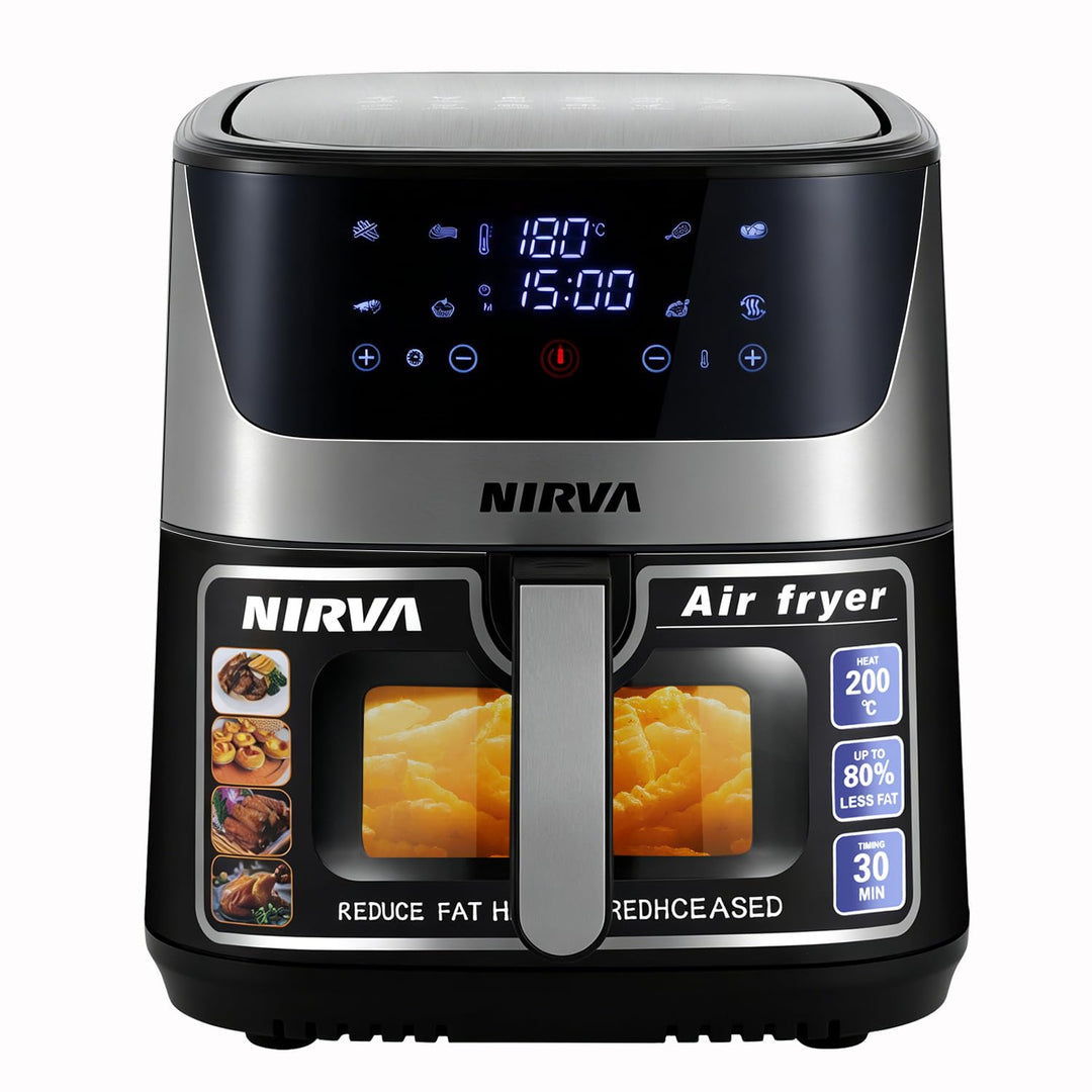 Nirva Heissluftfritteuse 8,5 L, ölfrei, 1700W grosse Airfryer, Rösten, Backen, Air Fry, Antihaftbesc