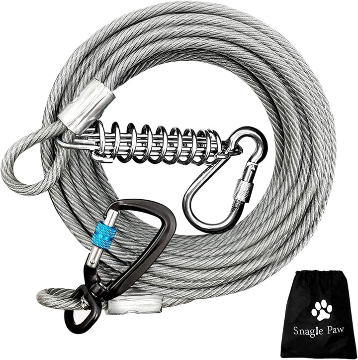 Hofleine für grosse Hunde,6m Tie Out Cables Leinen Hofleine für Hunde, stossdämpfender Feder,langleb
