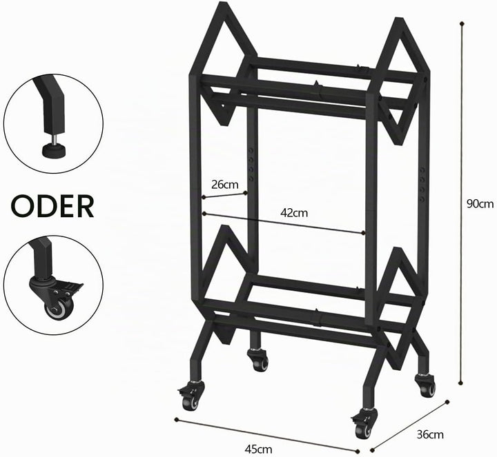 VEDECASA DJ Vinyl Record Speicherhalter Rack LP Storage Display Ständer mit Casters einfach zu versc