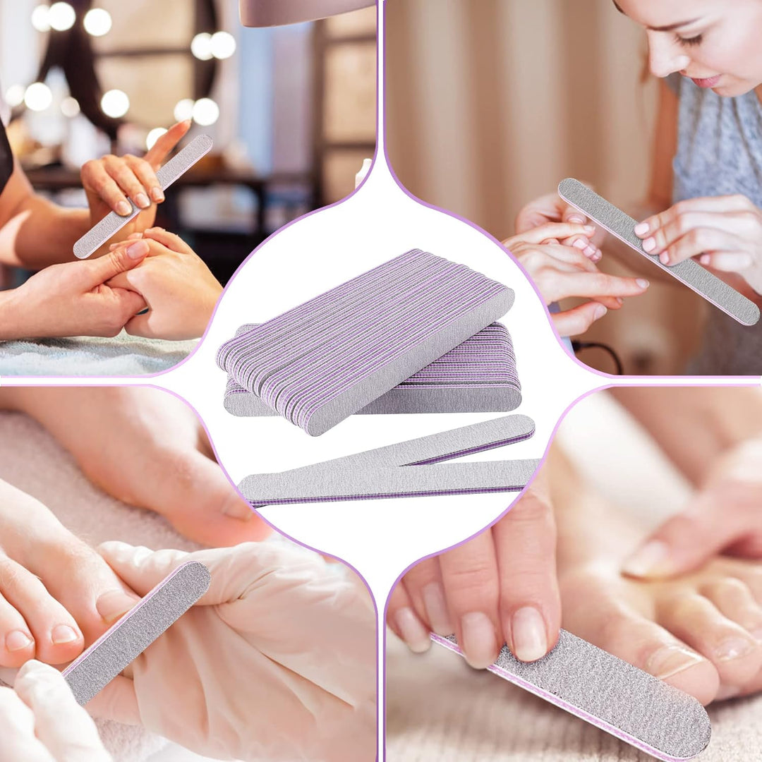 AYITOO 50 Stück Nagelfeilen 100/180 Feilen Nägel Doppelseitige Feilen für Gelnägel Nagelfeile Profi
