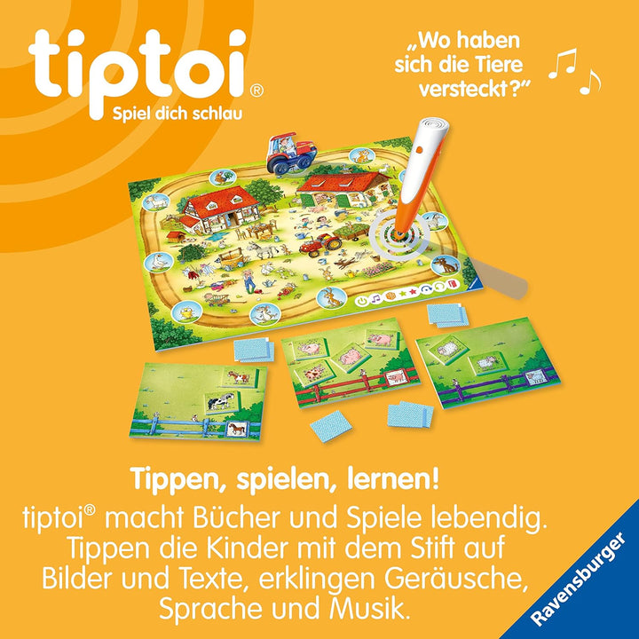 Ravensburger tiptoi Spiel 00125 Rätselspass auf dem Bauernhof - Lernspiel ab 3 Jahren, lehrreiches L