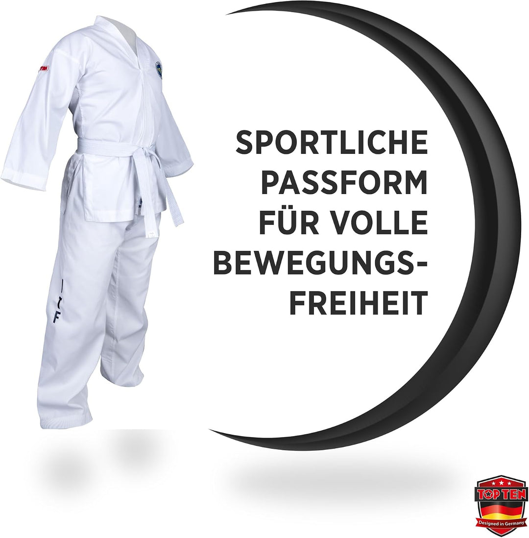 TOP TEN Dobok Classic | Anzug für Taekwon-Do | Kinder, Damen und Herren | TKD