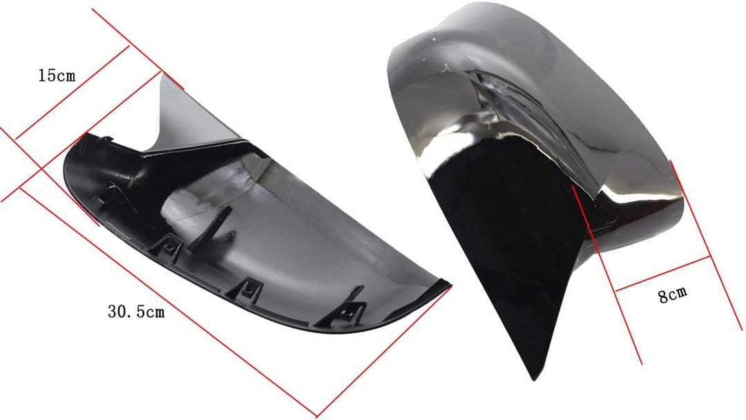 GSRECY Spiegel-Abdeckkappen im M-Stil, glänzend, Schwarz, für X3 X4 G01 G02 2018 2019 2020 2021, X5