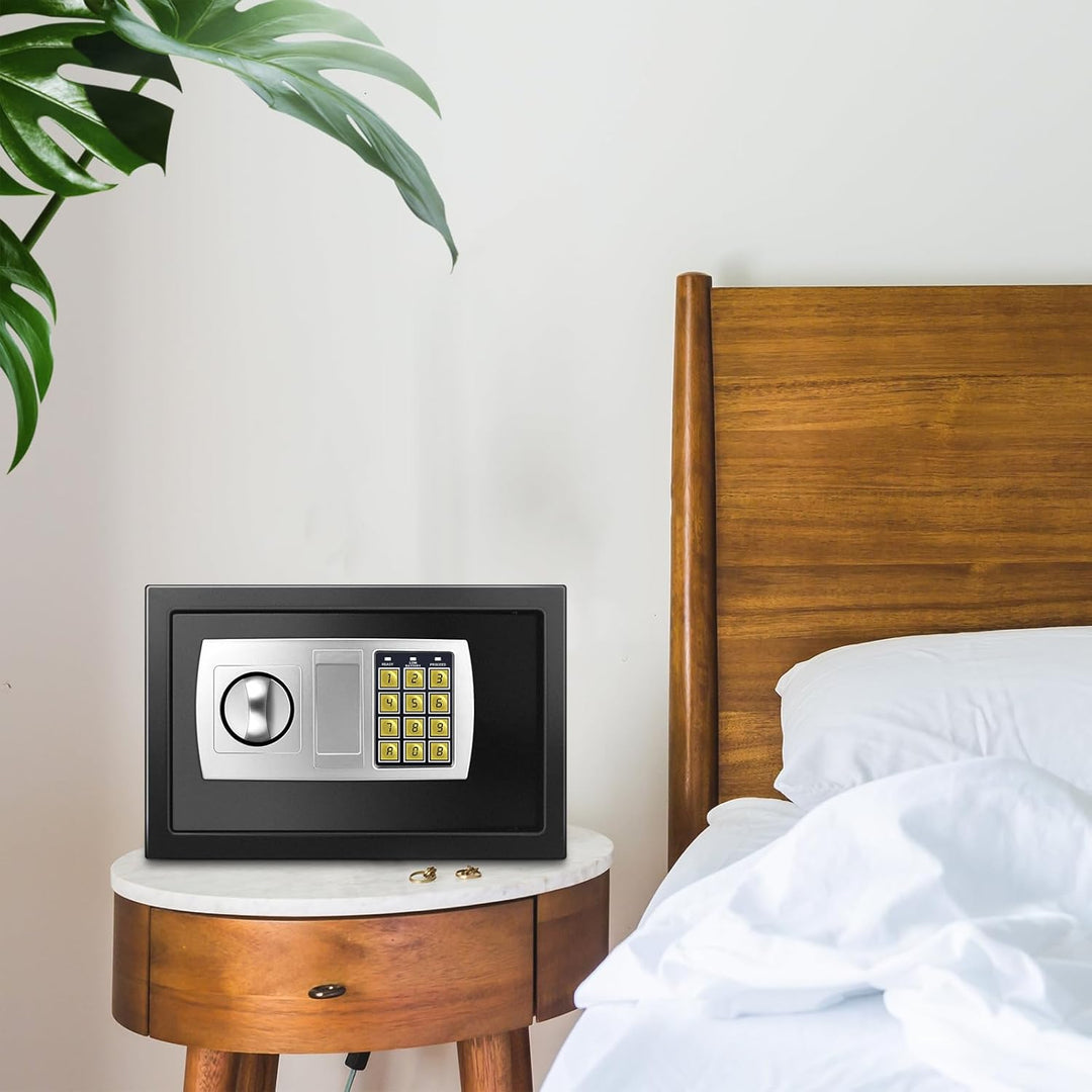 Tresor Feuerfest Wasserdicht,Mini Tresor Mit Zahlencode，Schranksafe，Mit Notschlüssel Home Office Saf