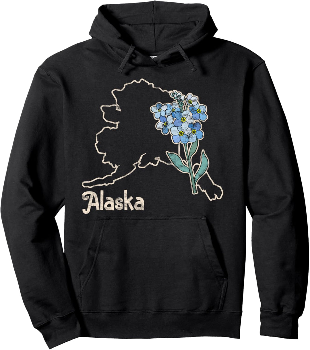 Alaska Alpenvergissmeinnicht Flower Wildflower State Pullover Hoodie
