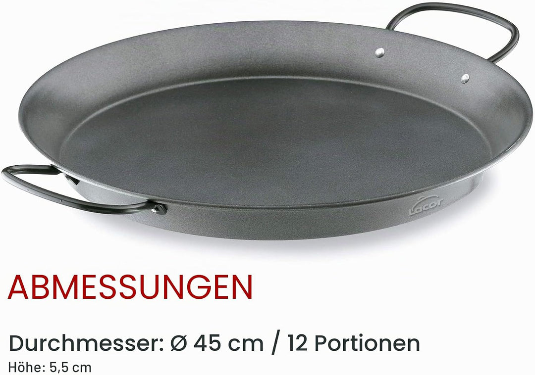 Lacor 60144 Paella-Pfanne, mit Antihaftbeschichtung, 45 cm