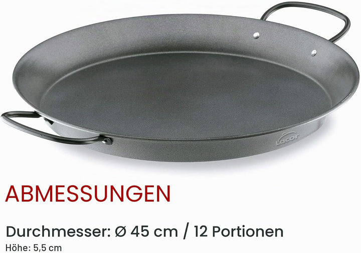Lacor 60144 Paella-Pfanne, mit Antihaftbeschichtung, 45 cm