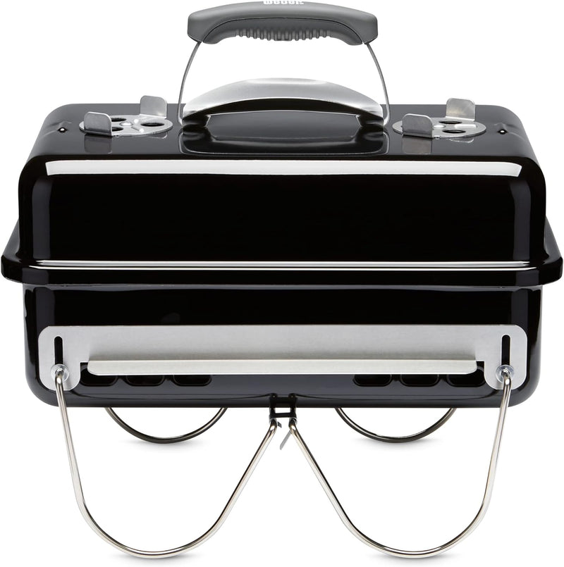 Weber Go-Anywhere Holzkohlegrill, portabel, Schwarz (1131004), 60x38x55 cm Holzkohle