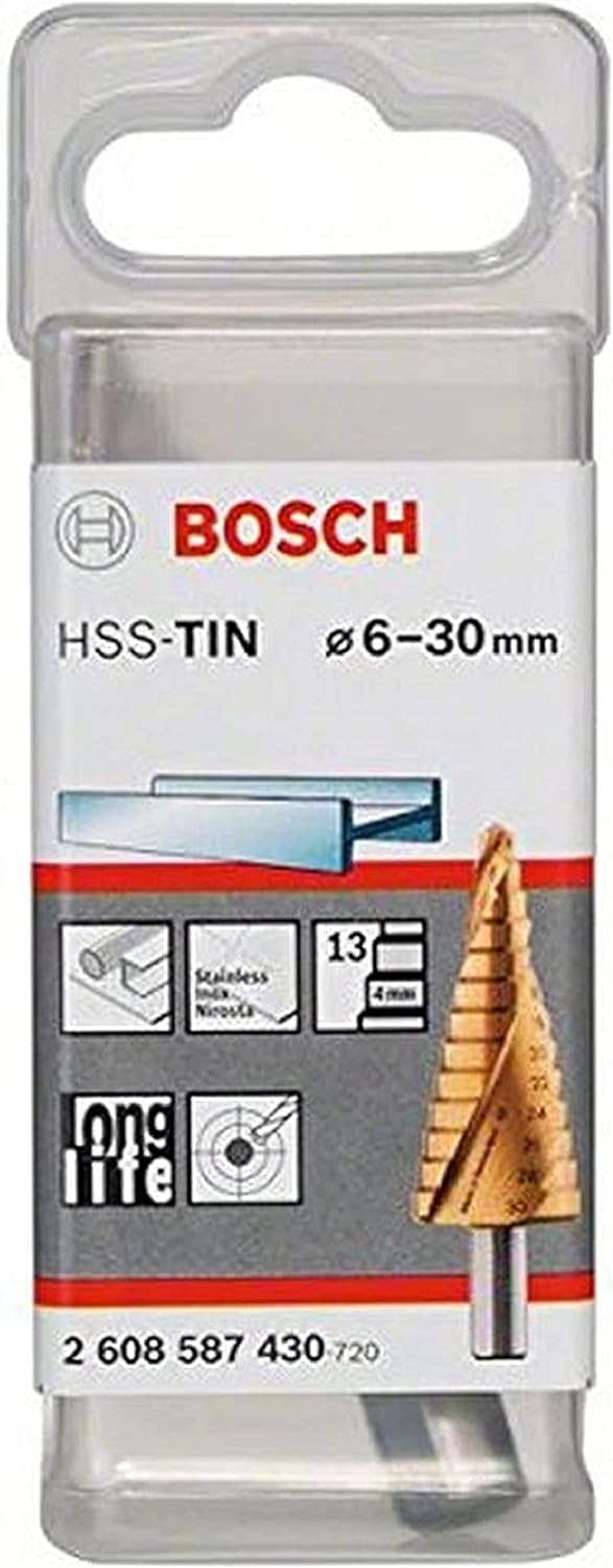 Bosch Accessories Bosch Professional Stufenbohrer HSS-TiN mit 3-Flächen-Schaft (Ø 6-30 mm, 13 Stufen