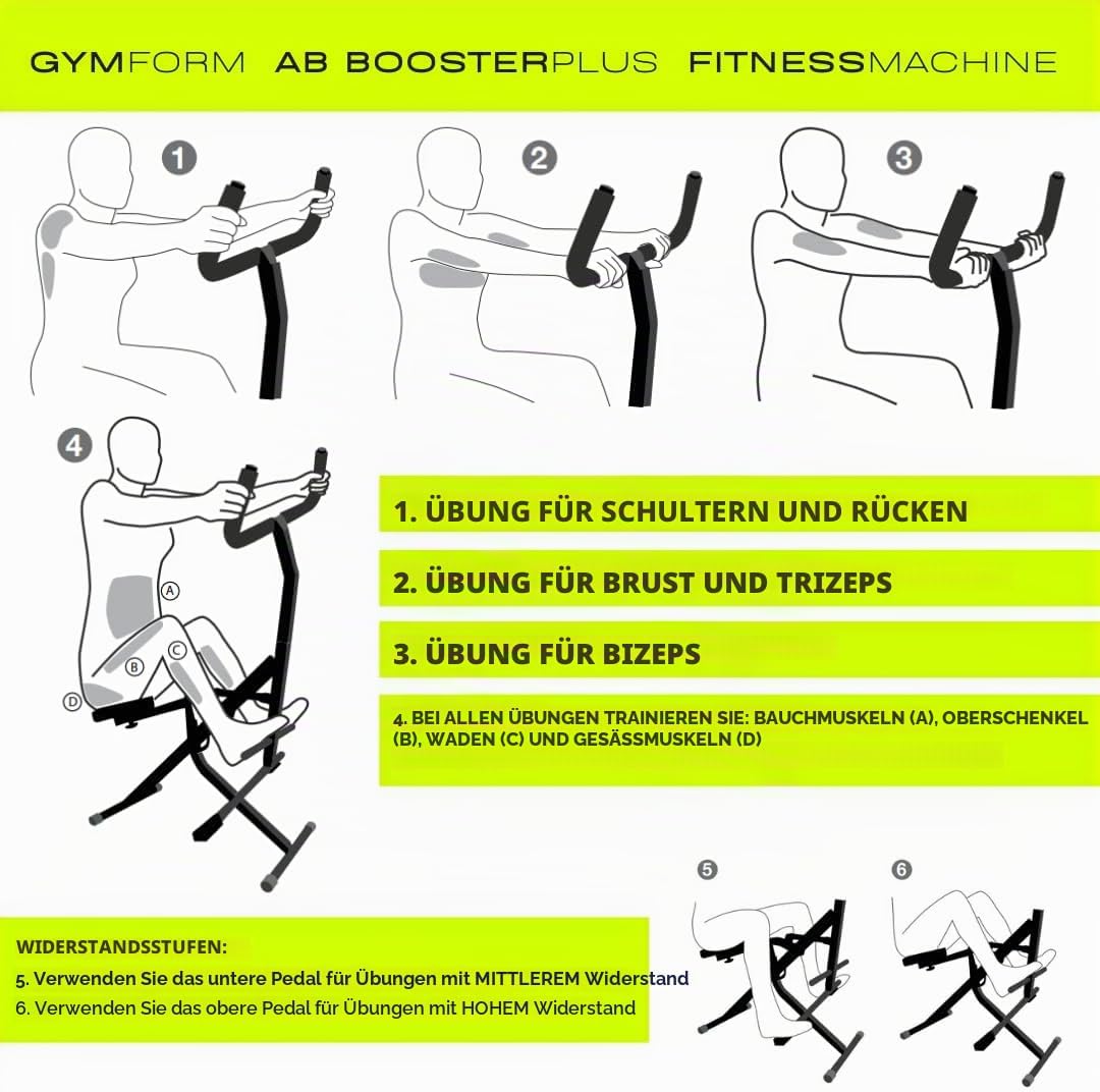 BEST DIRECT GYMFORM AB Booster, komplettes Krafttrainingsgerät, Cardio, Fitness zu Hause, multifunkt