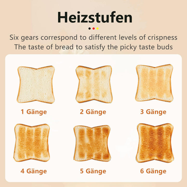 Wiltal Toaster 2 Scheiben, Retro, mit Brötchenaufsatz, mit Deckel aus Edelstahl, Vorheiz-, Auftau- u
