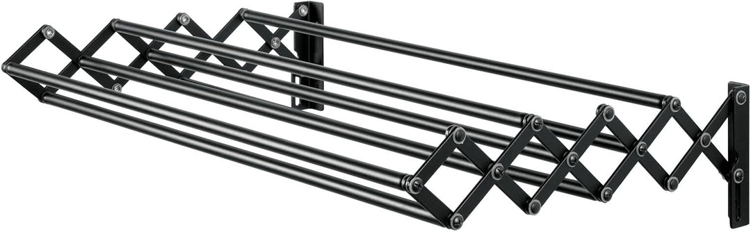 mDesign Wäscheständer aus Metall – ausziehbare Wäscheleine mit 8 Stangen für den Waschraum – platzsp