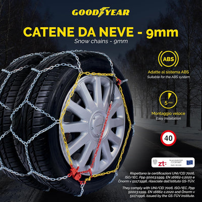 Goodyear 77912: "G9" Schneeketten, 9 mm, Grösse 110, Zertifizierung TUV und ÖNORM, 110