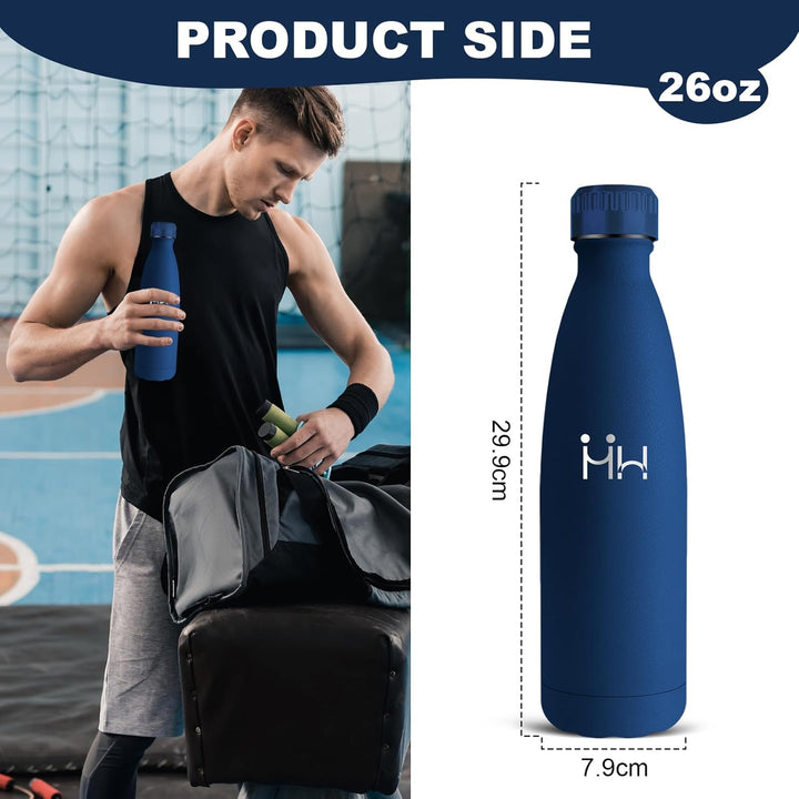 Thermosflasche- 0.75l- Trinkflasche Edelstahl, BPA-Frei, Trinkflasche Auslaufsicher, Kann mit Dir Tr