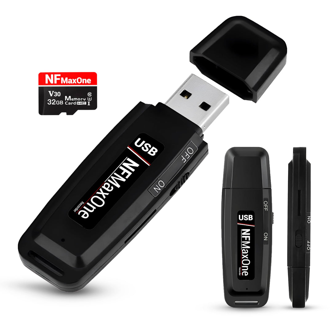 Digitaler Spionage-Aufnahmegerät mit 32 GB MicroSD im Lieferumfang enthalten | Mini-Audiorekorder, i