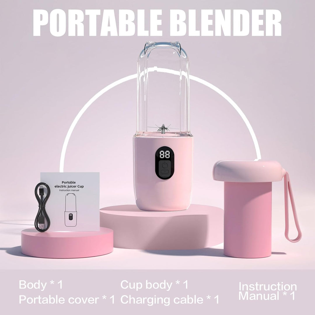 Tragbarer Mixer Smoothie Maker to Go, 500ML Portabler Elektrischer Saftpresse mit Digitalanzeige, 16