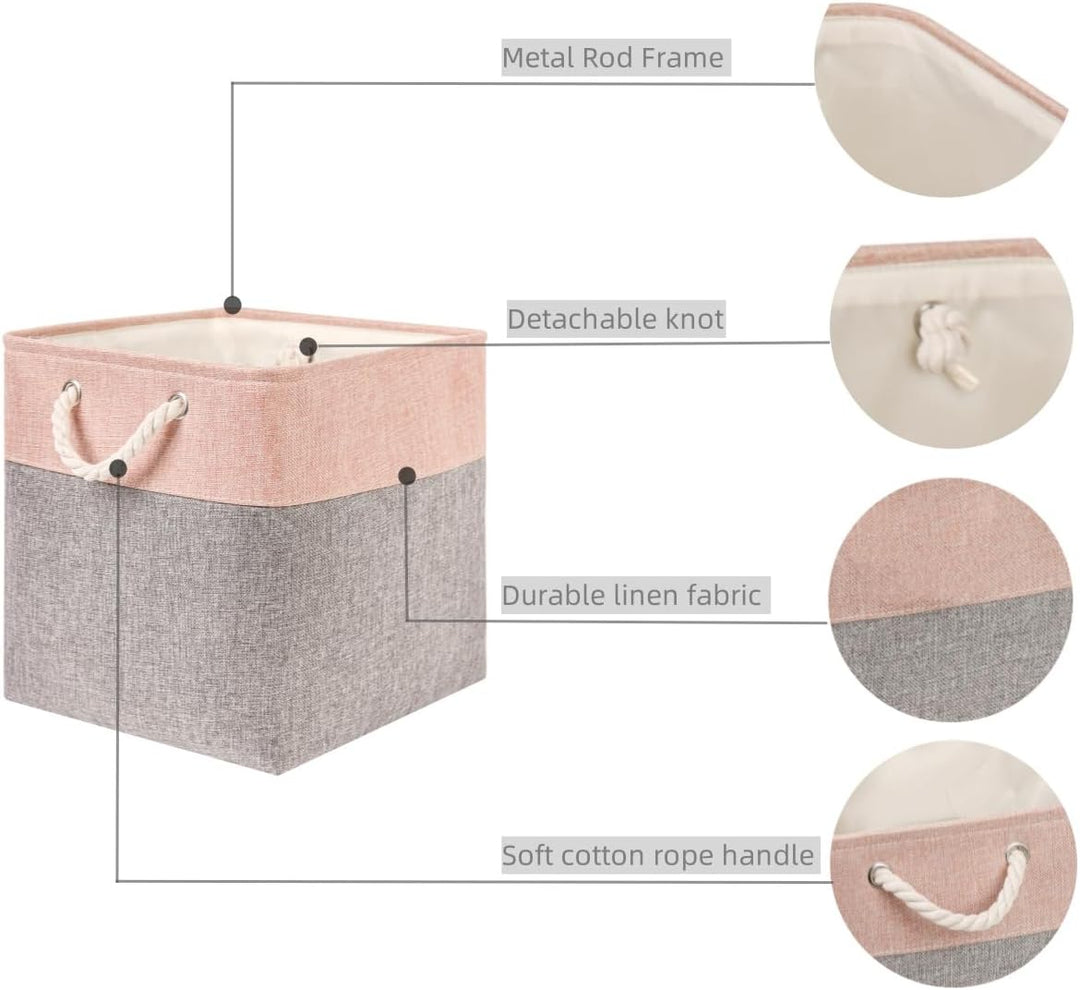 Mangata Aufbewahrungsbox Stoff,33x33x33cm Grosser Aufbewahrungskorb, Korb Aufbewahrung für Schrank,