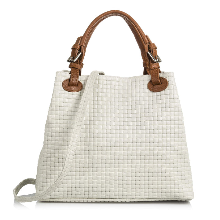 FIRENZE ARTEGIANI , Damen Schultertasche, Weiss