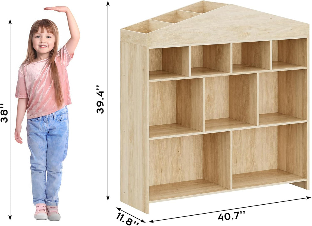 Garvee Kinder Bücherregal Hausform Regal Kinderregal Aufbewahrungsregal für Kinder Kinderzimmerregal
