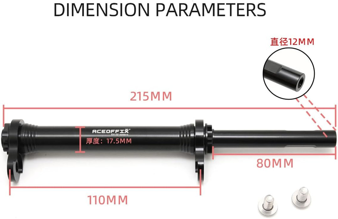 Easy Wheels Verlängerungsstange für Brompton Faltrad, 66 g Schwarz, Schwarz
