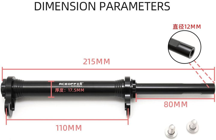 Easy Wheels Verlängerungsstange für Brompton Faltrad, 66 g Schwarz, Schwarz