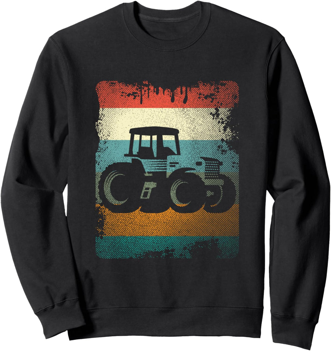 Vintage Traktor Silhouette Landwirtschaft Sweatshirt