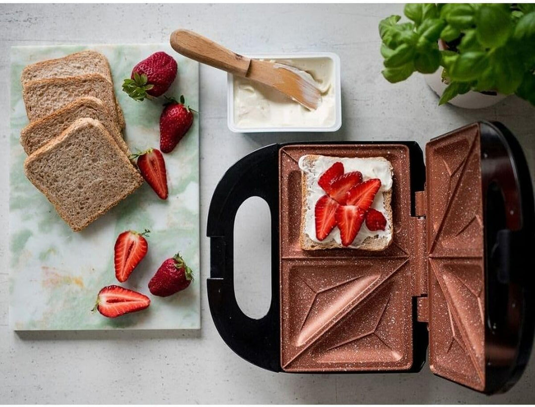 eldom ST11 Ruddy Duo Sandwichmaker | Sandwichgrill für dreieckige Toasts | mit Anti-Haft-Beschichtun