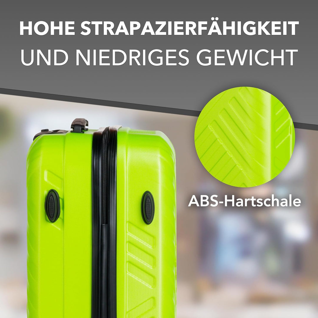 Xonic Design Reisekoffer - ABS Hartschalen Koffer mit 360° Leichtlauf-Rollen - hochwertiger Trolley