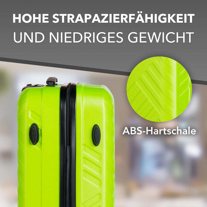 Xonic Design Reisekoffer - ABS Hartschalen Koffer mit 360° Leichtlauf-Rollen - hochwertiger Trolley