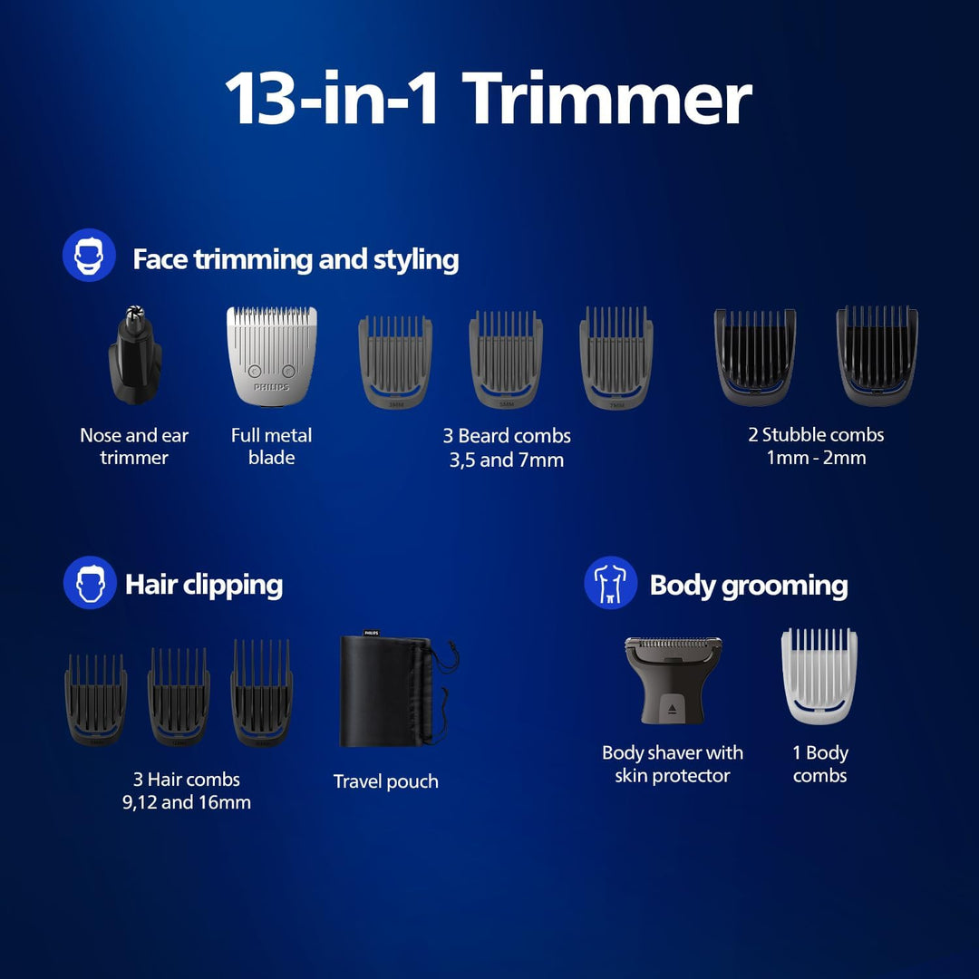 Philips MG5930/65 All-in-One-Trimmer, wiederaufladbar, kabellos, für Gesicht, Kopf und Körper für Mä