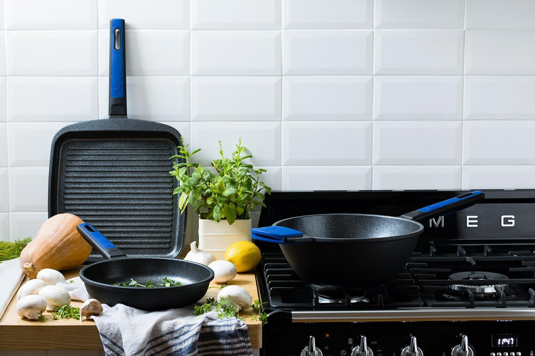 BRA Advanced | Grill mit Streifen, 28 cm, Aluminiumguss mit Antihaftbeschichtung, PFOA-frei, verstär