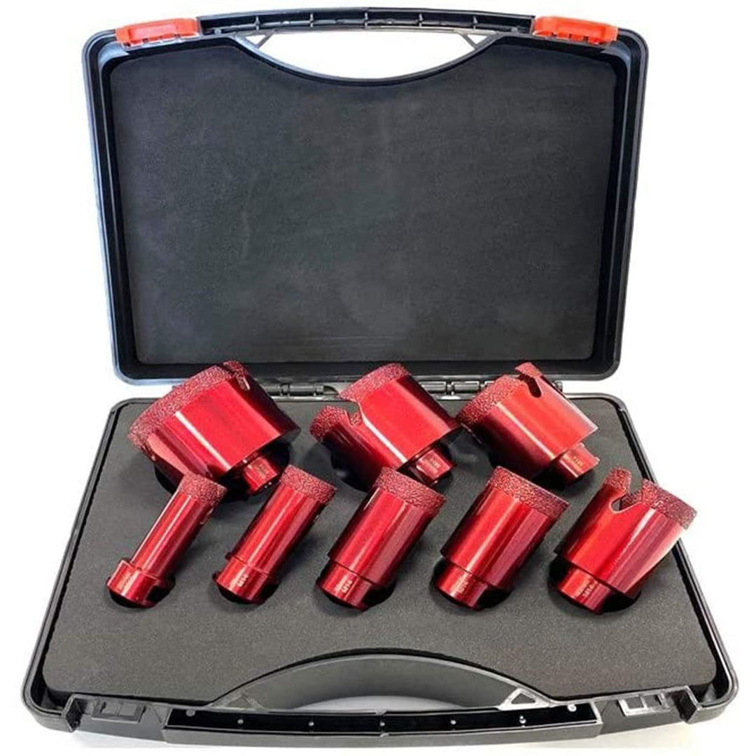 Premium Fliesenbohrer Set 20|25|32|35|40|50|60|68 Vakuum M14 Diamant Fliesenleger Bohrer | Set 8-tei