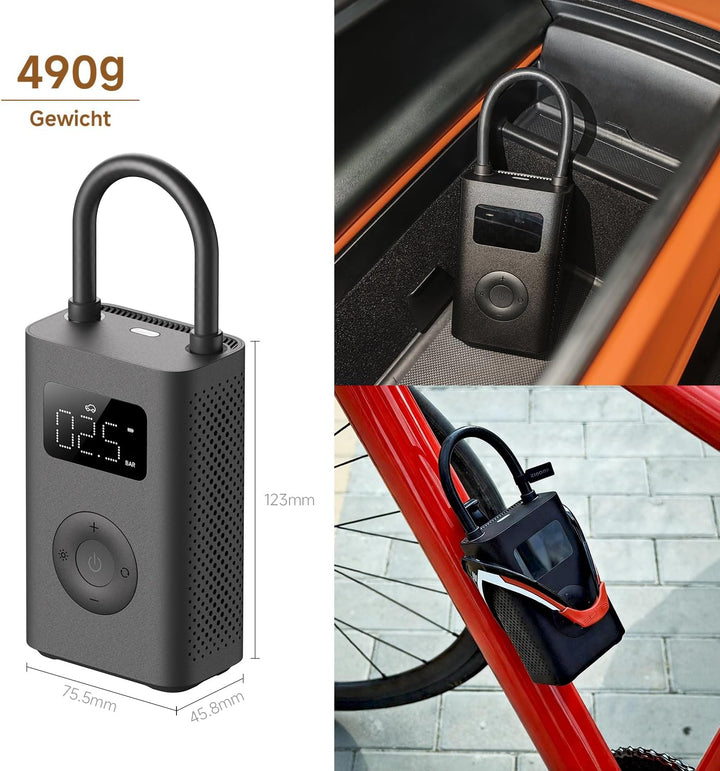 Xiaomi Portable Electric Air Compressor 2 – Tragbarer Luftkompressor (0,2–10,3 bar / 3–150 psi, 6 Mo