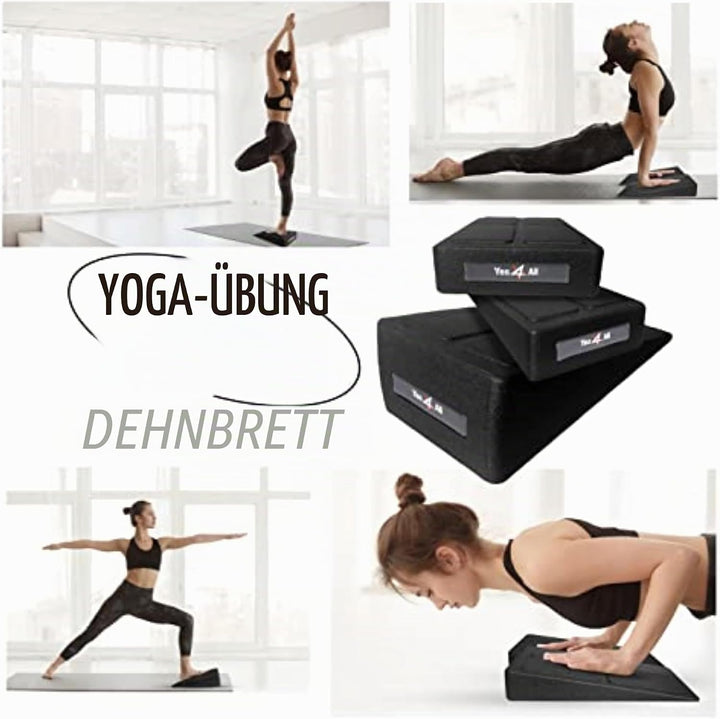 Yes4All Schrägbrett & Wadendehner aus Stahl/Holz, Verstellbarer und tragbarer Slant Board, Trainings