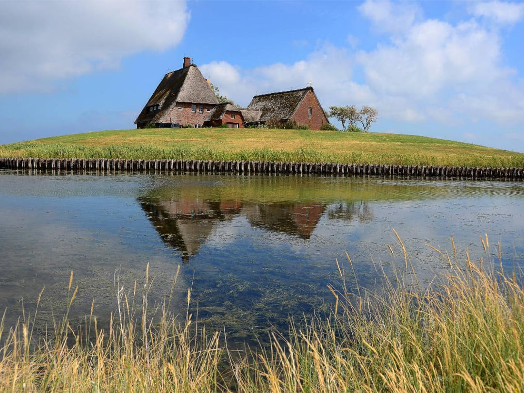 CALVENDO Puzzle Kirchwarft auf Hallig Hooge 1000 Teile Lege-Grösse 64 x 48 cm Foto-Puzzle Bild von S