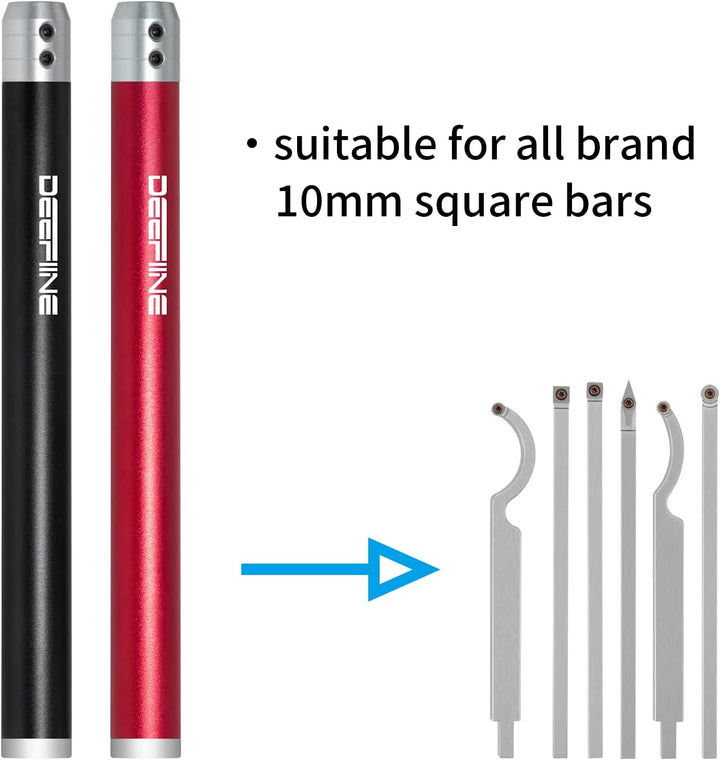 DEEFIINE Drechseleisen Set mit Hartmetall-Schneidplatten,Drechseleisen Drehwerkzeuge Messergriff (ro