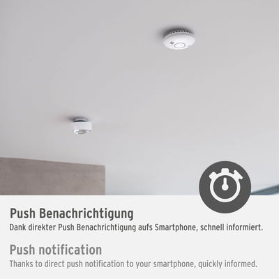 brennenstuhlConnect WiFi Rauch-und Hitzewarnmelder WRHM01 mit App-Benachrichtigung (WLAN Rauchmelder