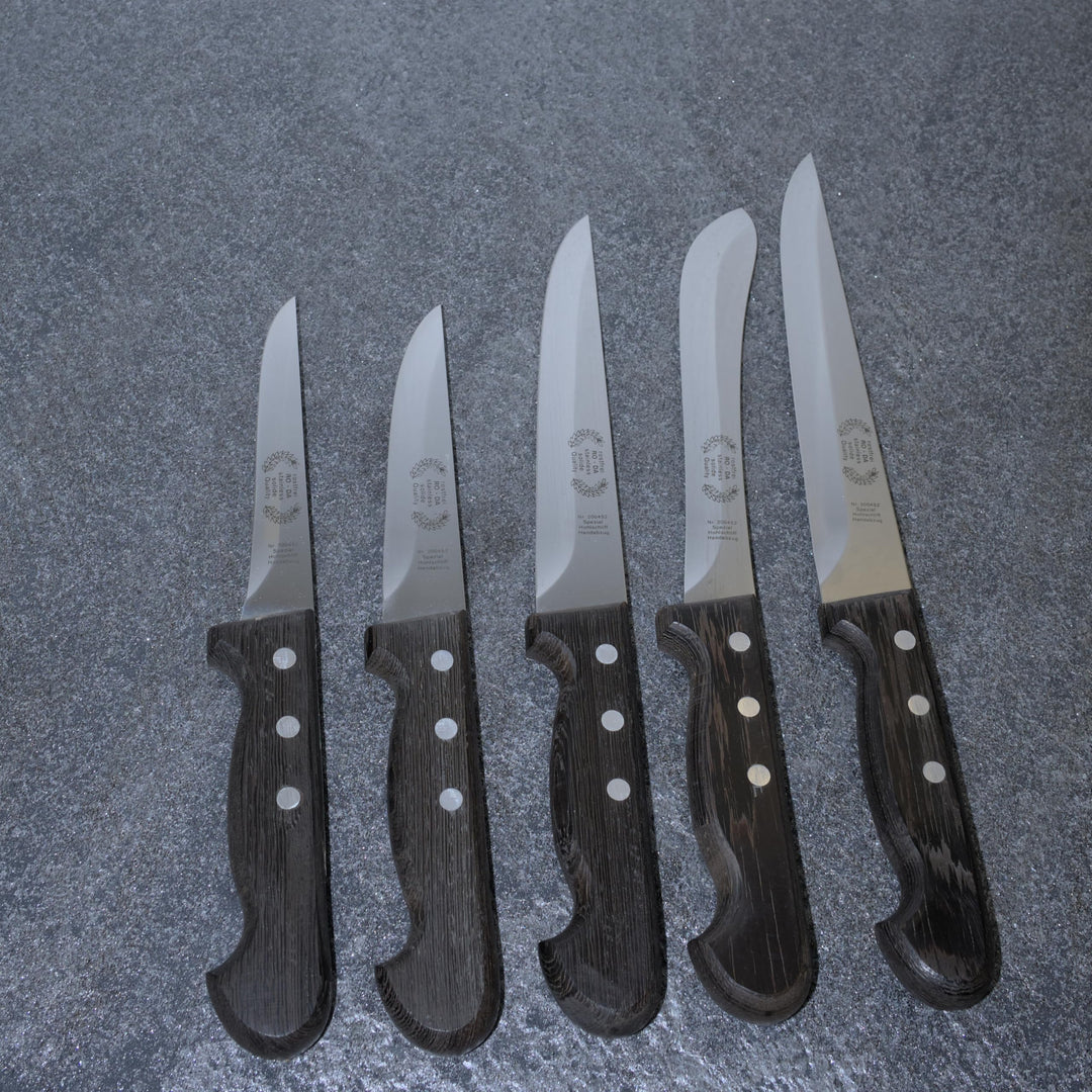 Messerset Ro-Da 6tlg. Fleischermesser Schlachtermesser Holzgriff