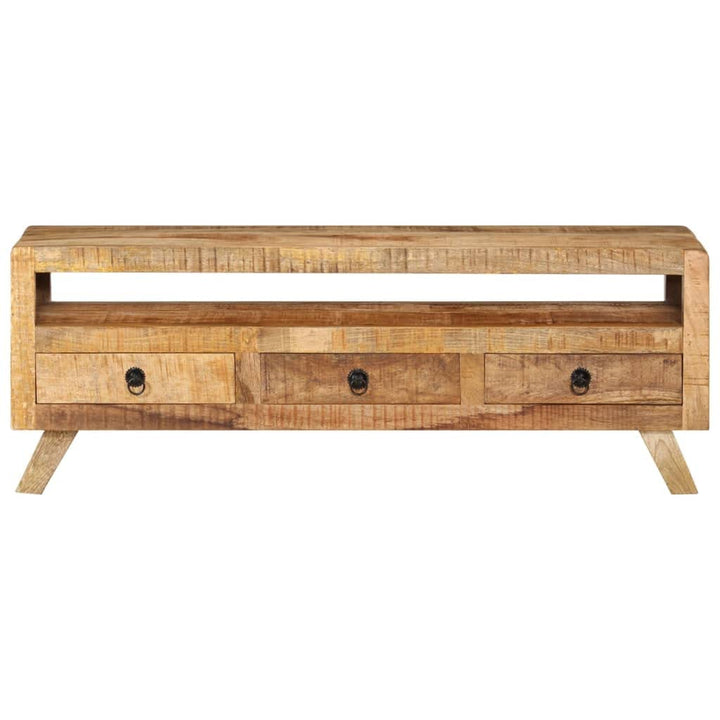 vidaXL Massivholz Mango TV Schrank 3 Schubladen 1 Ablage Lowboard TV Möbel Tisch Board Sideboard Fer